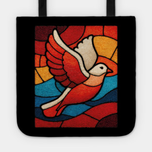The Dove | A Stained Glass Symbol of Peace Tote