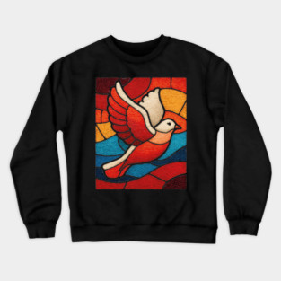 The Dove | A Stained Glass Symbol of Peace Crewneck Sweatshirt