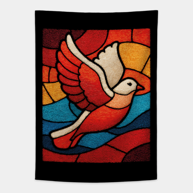 The Dove | A Stained Glass Symbol of Peace Tapestry by TuncGK