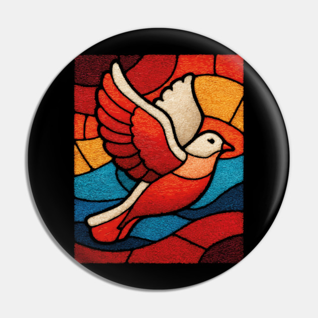 The Dove | A Stained Glass Symbol of Peace Pin by TuncGK