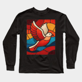The Dove | A Stained Glass Symbol of Peace Long Sleeve T-Shirt