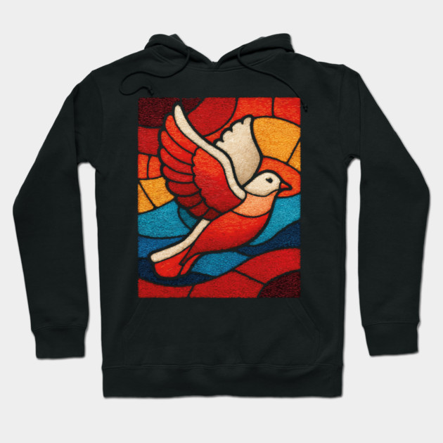The Dove | A Stained Glass Symbol of Peace Hoodie by TuncGK