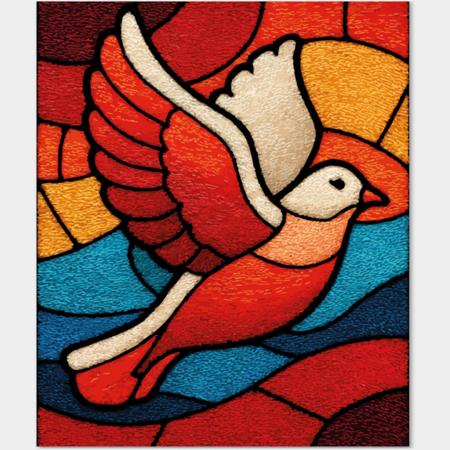 The Dove | A Stained Glass Symbol of Peace Wall Art by TuncGK