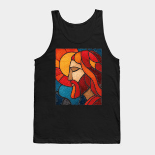 The Savior Jesus Christ | A Sacred Stained Glass Tapestry Tank Top