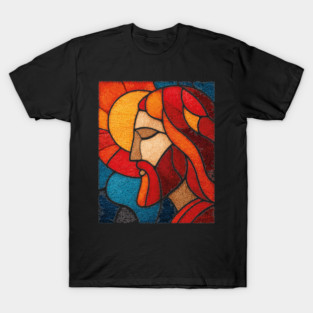 The Savior Jesus Christ | A Sacred Stained Glass Tapestry T-Shirt