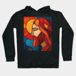 The Savior Jesus Christ | A Sacred Stained Glass Tapestry Hoodie