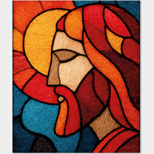 The Savior Jesus Christ | A Sacred Stained Glass Tapestry Posters and Art