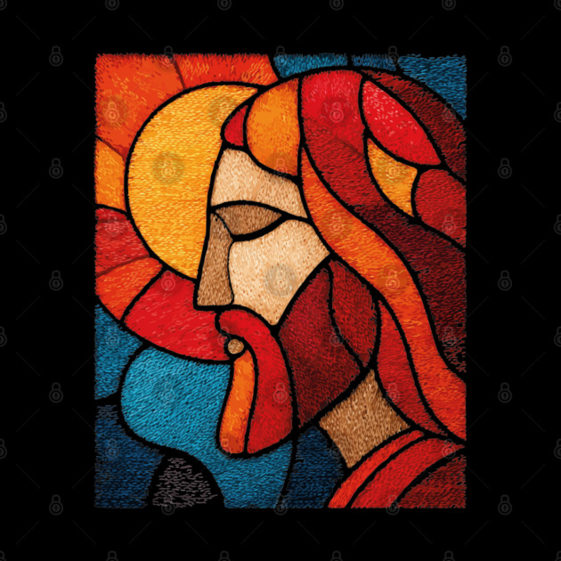 The Savior Jesus Christ | A Sacred Stained Glass Tapestry by TuncGK