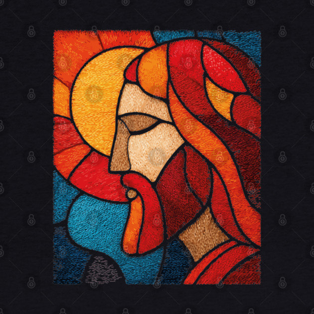 The Savior Jesus Christ | A Sacred Stained Glass Tapestry by TuncGK