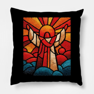 The Seraph | A Celestial Stained Glass Icon Pillow