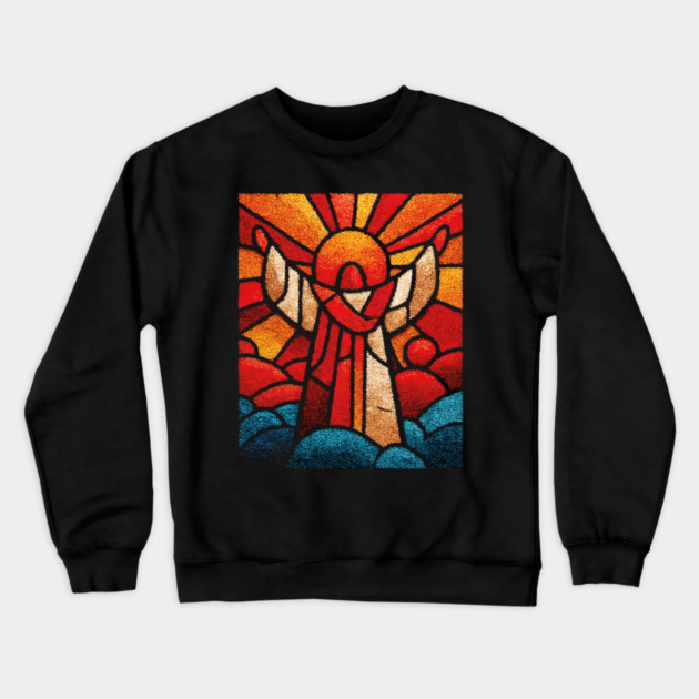 The Seraph | A Celestial Stained Glass Icon Crewneck Sweatshirt by TuncGK