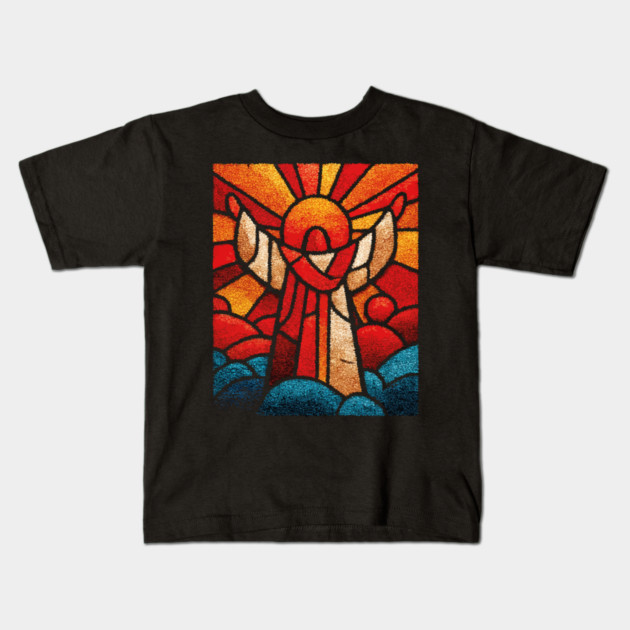 The Seraph | A Celestial Stained Glass Icon Kids T-Shirt by TuncGK