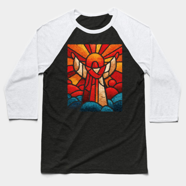 The Seraph | A Celestial Stained Glass Icon Baseball T-Shirt by TuncGK