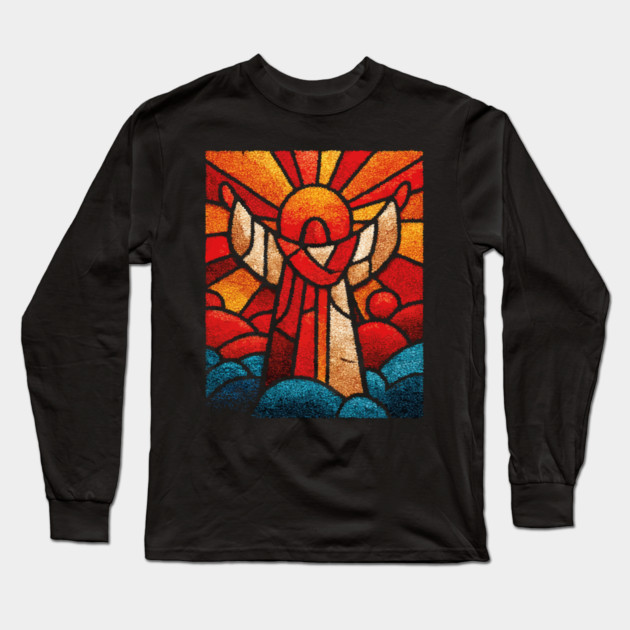 The Seraph | A Celestial Stained Glass Icon Long Sleeve T-Shirt by TuncGK