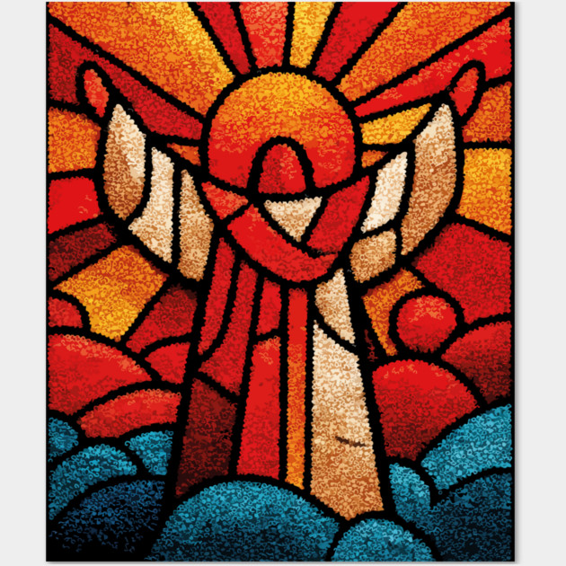 The Seraph | A Celestial Stained Glass Icon Wall Art by TuncGK