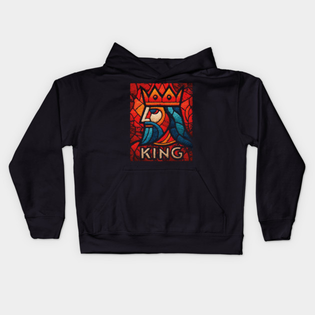 The King | A Regal Playing Card Portrait Kids Hoodie by TuncGK