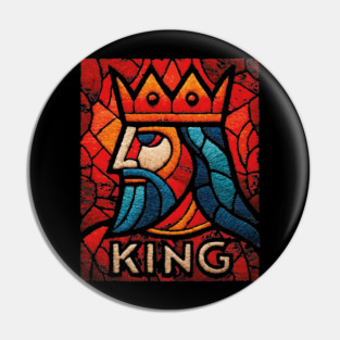 The King | A Regal Playing Card Portrait Pin