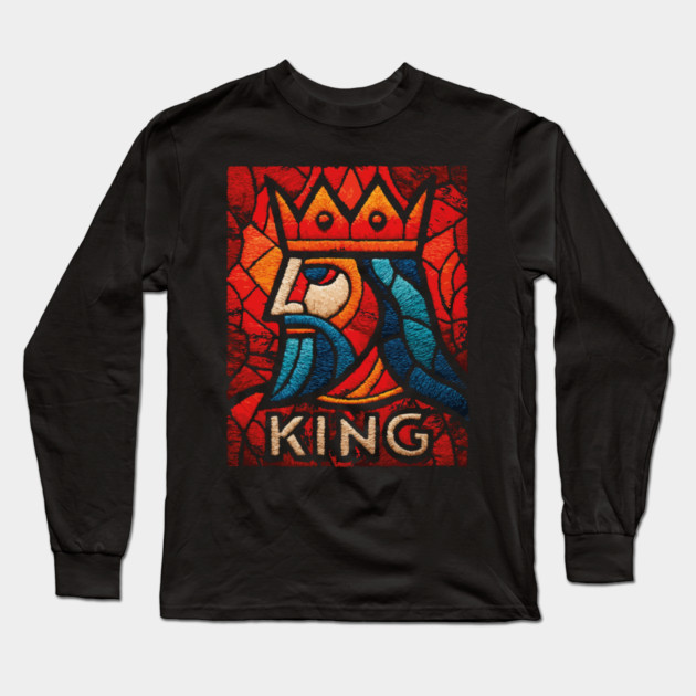 The King | A Regal Playing Card Portrait Long Sleeve T-Shirt by TuncGK