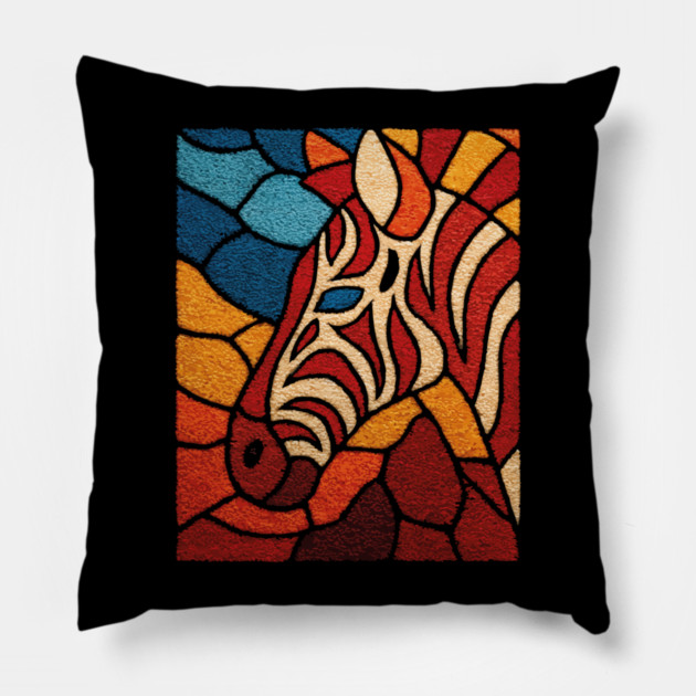 The Wild Stripe | A Stained Glass Tapestry Pillow by TuncGK