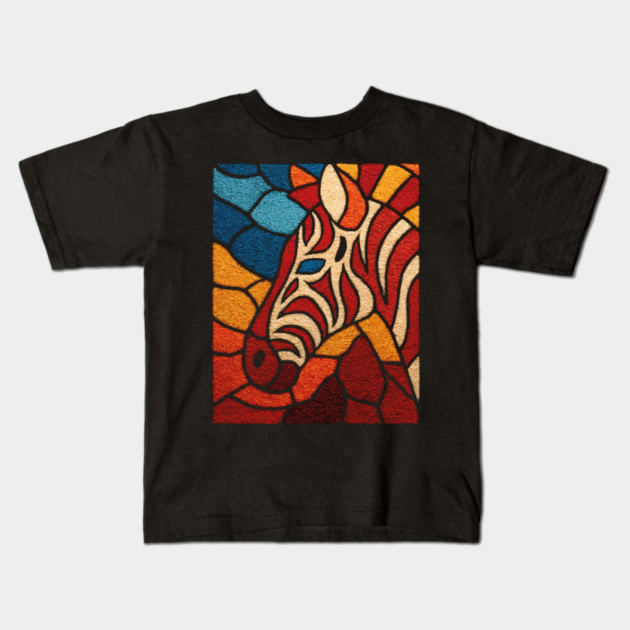 The Wild Stripe | A Stained Glass Tapestry Kids T-Shirt by TuncGK