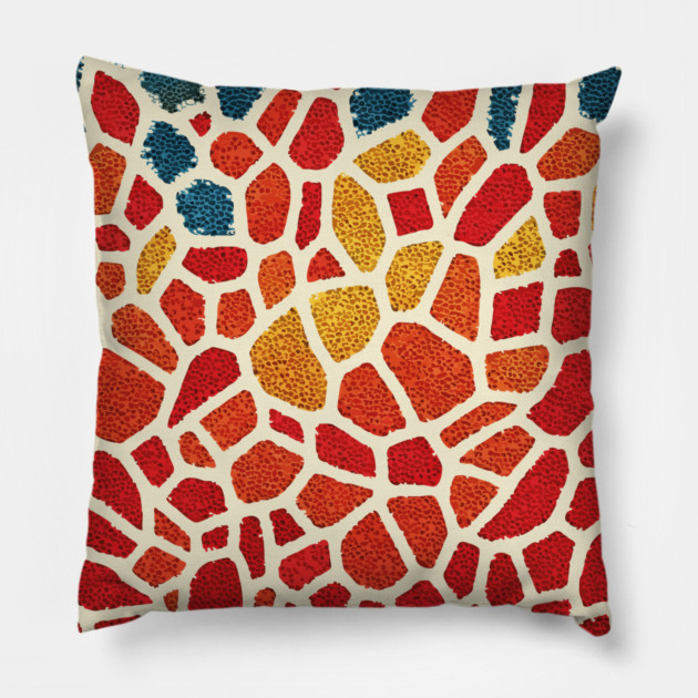 The Emberflow | An Abstract Mosaic Tapestry Pillow by TuncGK