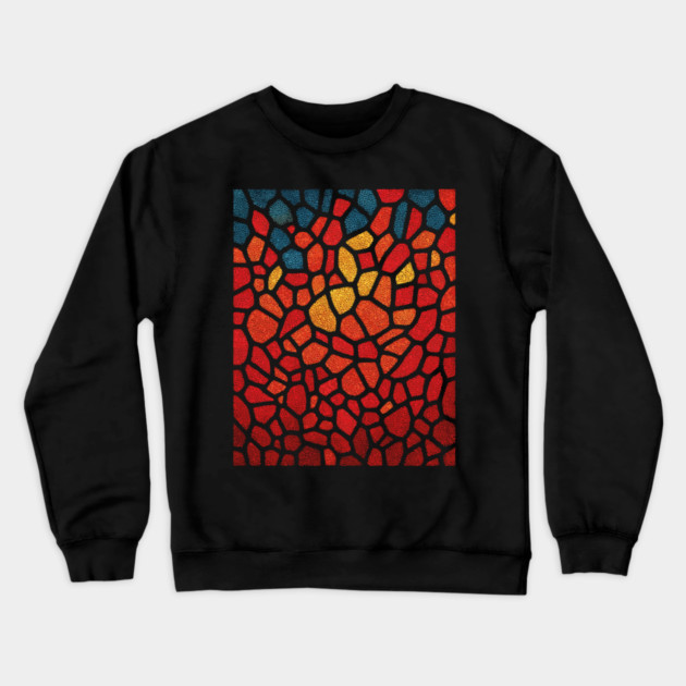 The Emberflow | An Abstract Mosaic Tapestry Crewneck Sweatshirt by TuncGK