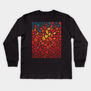 The Emberflow | An Abstract Mosaic Tapestry Kids Long Sleeve T-Shirt