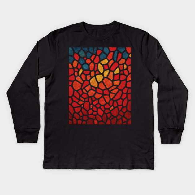 The Emberflow | An Abstract Mosaic Tapestry Kids Long Sleeve T-Shirt by TuncGK