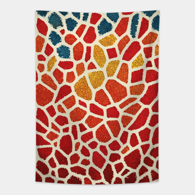 The Emberflow | An Abstract Mosaic Tapestry Tapestry by TuncGK