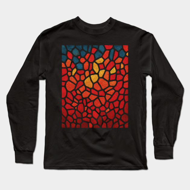 The Emberflow | An Abstract Mosaic Tapestry Long Sleeve T-Shirt by TuncGK