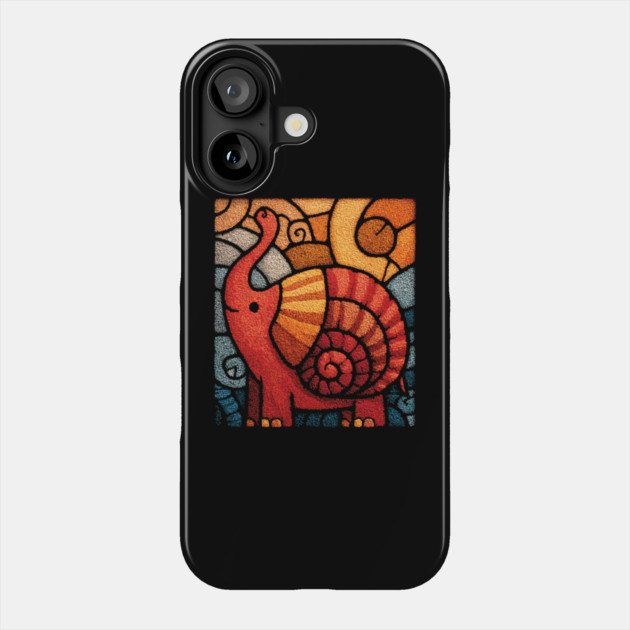 The Elephnail | A Whimsical Folk Art Creature Phone Case by TuncGK