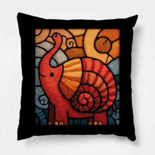 The Elephnail | A Whimsical Folk Art Creature Pillow
