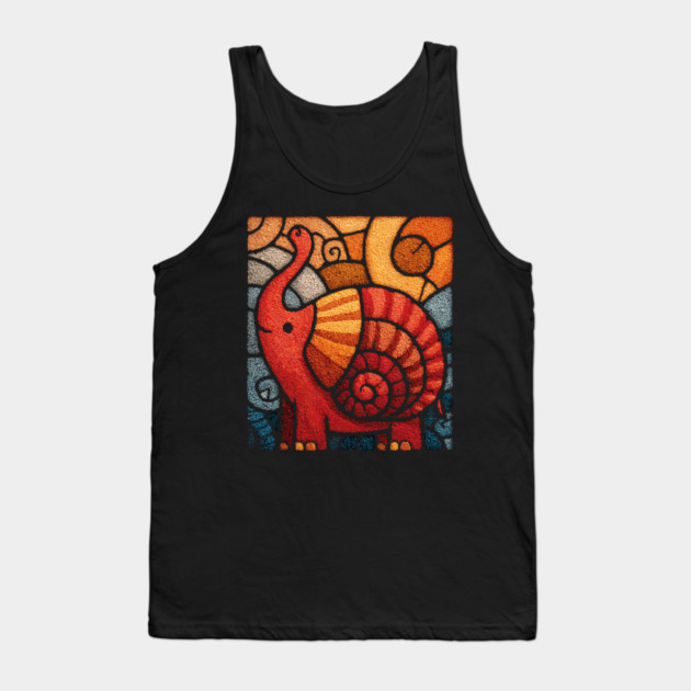 The Elephnail | A Whimsical Folk Art Creature Tank Top by TuncGK