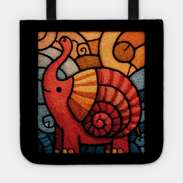 The Elephnail | A Whimsical Folk Art Creature Tote by TuncGK