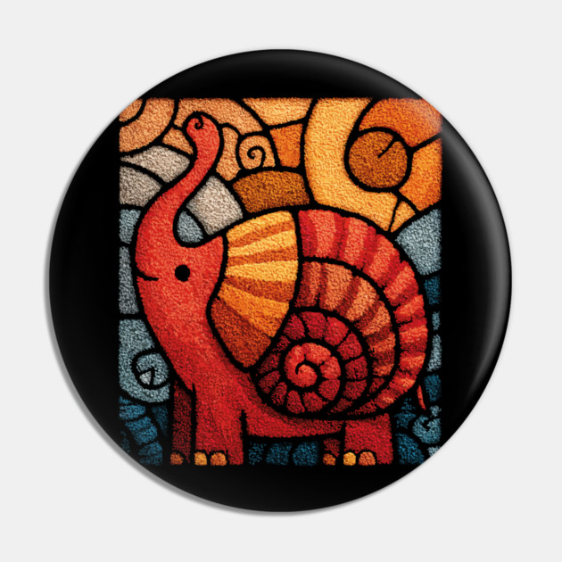 The Elephnail | A Whimsical Folk Art Creature Pin by TuncGK