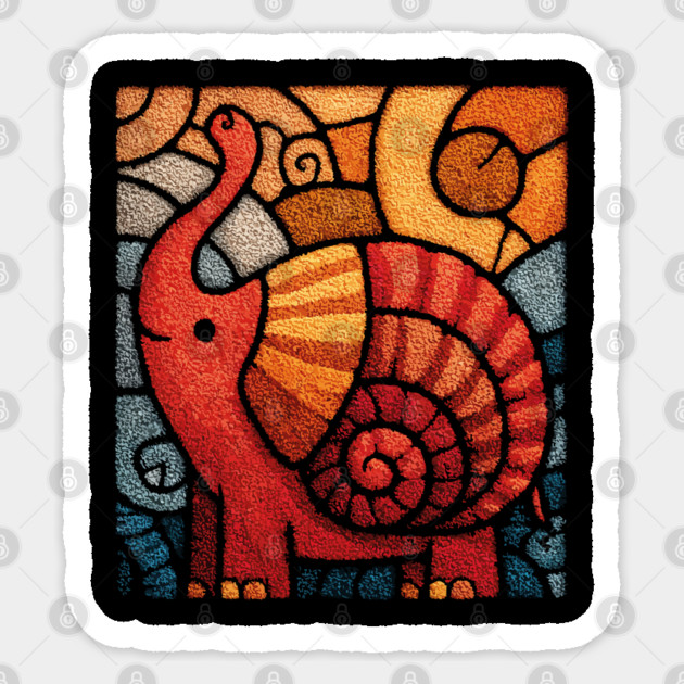 The Elephnail | A Whimsical Folk Art Creature Sticker by TuncGK