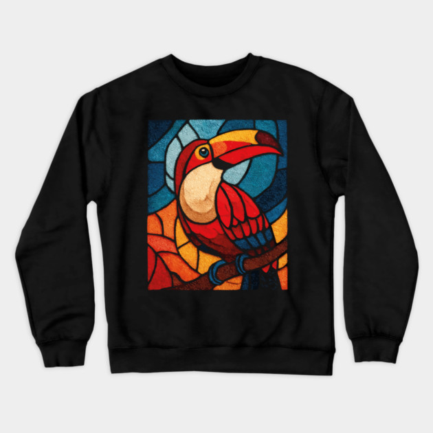 The Jungle Jewel | A Tropical Stained Glass Portrait Crewneck Sweatshirt by TuncGK
