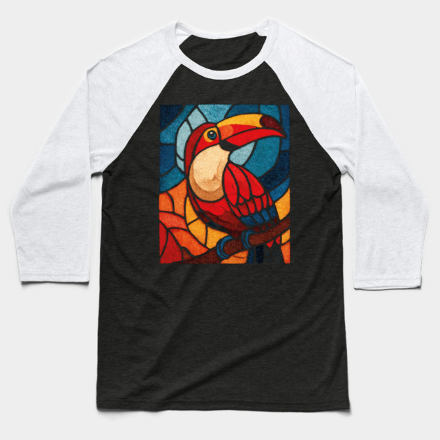The Jungle Jewel | A Tropical Stained Glass Portrait Baseball T-Shirt by TuncGK