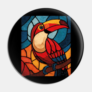 The Jungle Jewel | A Tropical Stained Glass Portrait Pin