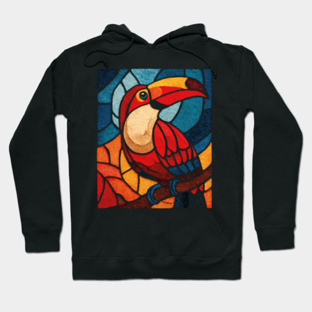 The Jungle Jewel | A Tropical Stained Glass Portrait Hoodie by TuncGK