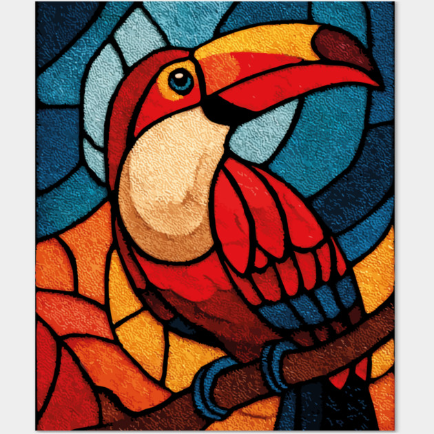 The Jungle Jewel | A Tropical Stained Glass Portrait Wall Art by TuncGK