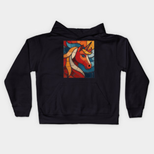 The Mythic Steed | A Stained Glass Unicorn Kids Hoodie