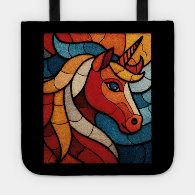 The Mythic Steed | A Stained Glass Unicorn Tote by TuncGK