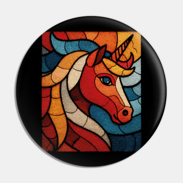 The Mythic Steed | A Stained Glass Unicorn Pin by TuncGK