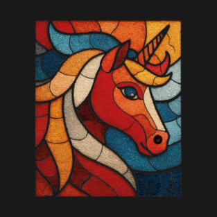 The Mythic Steed | A Stained Glass Unicorn T-Shirt