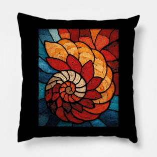 The Ancient Spiral | A Fossilized Tapestry Pillow
