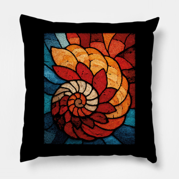The Ancient Spiral | A Fossilized Tapestry Pillow by TuncGK