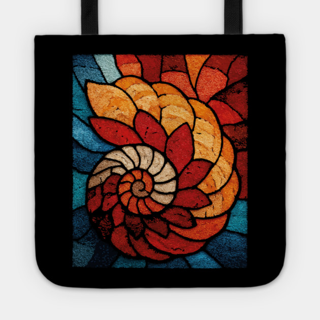 The Ancient Spiral | A Fossilized Tapestry Tote by TuncGK