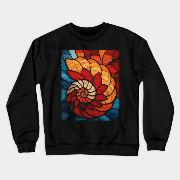 The Ancient Spiral | A Fossilized Tapestry Crewneck Sweatshirt by TuncGK