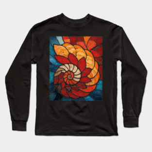 The Ancient Spiral | A Fossilized Tapestry Long Sleeve T-Shirt